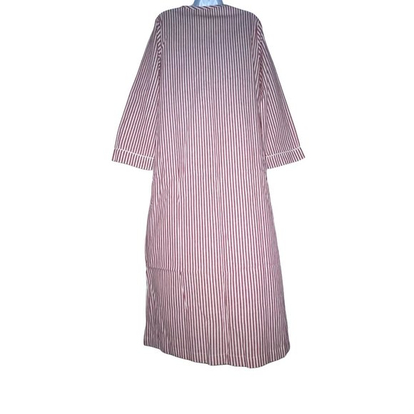 Vintage Y2K Collections Etc Red Striped Cardinal Christmas Holiday Nightgown M - Picture 7 of 10